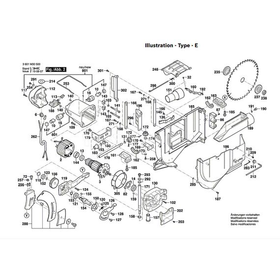 BOSCH GTS10J SPARE PART NUMBER 84 - WORKPIECE PUSHER 2610015022