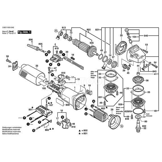 BOSCH GWS1400C SPARE PART NUMBER 4 - SWITCH 1607200200
