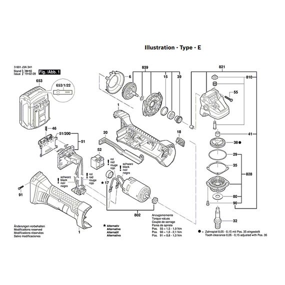 BOSCH GWS18V-LI SPARE PART NUMBER 52 - ON OFF SWITCH