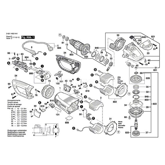 BOSCH GWS22-230LV SPARE PART NUMBER 803 - ARMATURE 230V 1604011297
