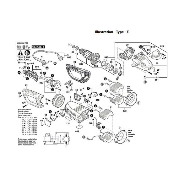 BOSCH GWS24-230LVI SPARE PART NUMBER 803 - ARMATURE 230V 1604011298