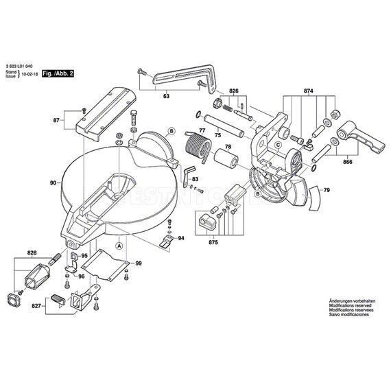 BOSCH PCM1800 SPARE PART NUMBER 875 - LASER 1619PA0503