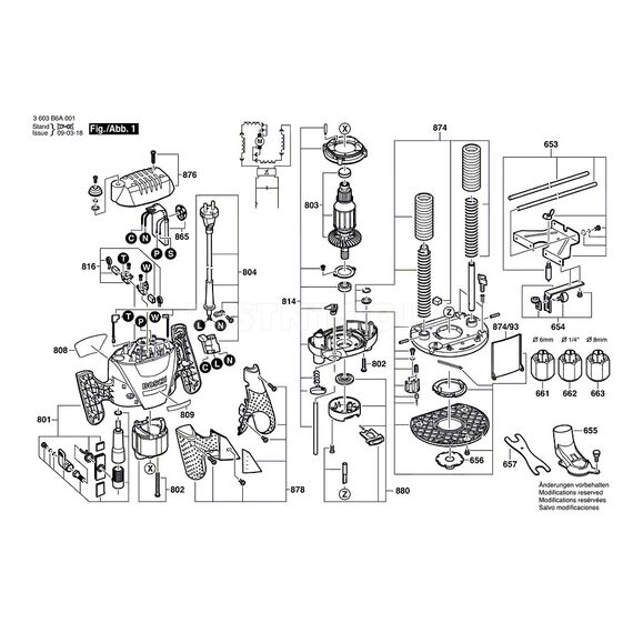 BOSCH POF1200AE SPARE PART NUMBER 816 - BRUSH HOLDER AND BRUSH SET 1609203V51