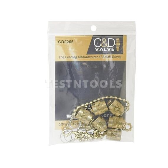 C&D FLARE CAP WITH CHAIN 1/4" 6 PACK CD2265/6