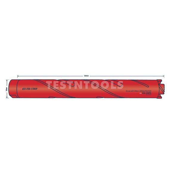 TUSK DIAMOND DRY CORE DRILL 250MM X 32MM DCB32