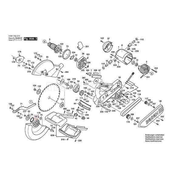 BOSCH GCM12SD SPARE PART NUMBER 69 - WHEEL GUARD