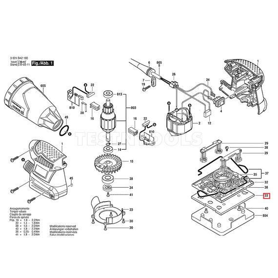 BOSCH GSS1400A SPARE PART NUMBER 33 - SANDER PLATE