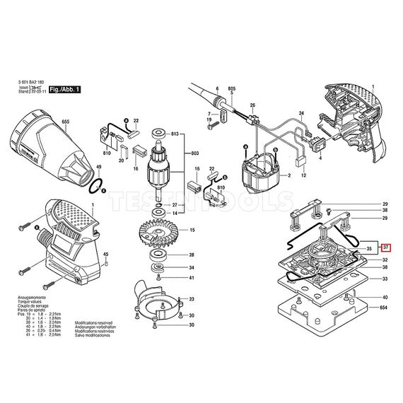BOSCH GSS1400A SPARE PART NUMBER 37 - CLAMP HANDLE