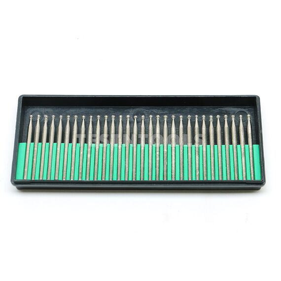 DESIC DIAMOND CARVING BURRS 30 PIECE 3MM BALL 120G 3MM SHANK