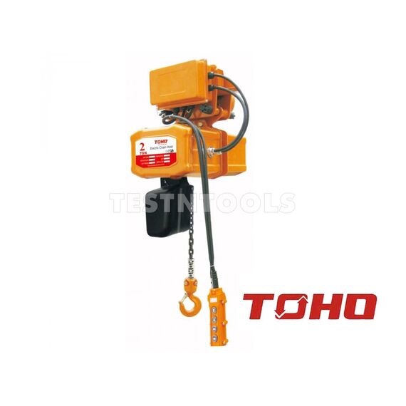 TOHO ELECTRIC CHAIN HOIST WITH ELECTRIC TROLLEY 240V 6M 2 TON TECH0206-ET