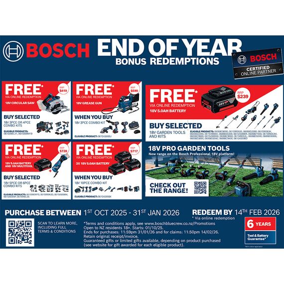 BOSCH 18V BRUSHLESS POLE HEDGE TRIMMER 2.5M 500MM TOOL ONLY GHE18V-50TP