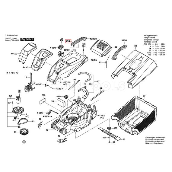 BOSCH EASYMOWER18V-32-200 SPARE PART NUMBER 43/4 - KEY