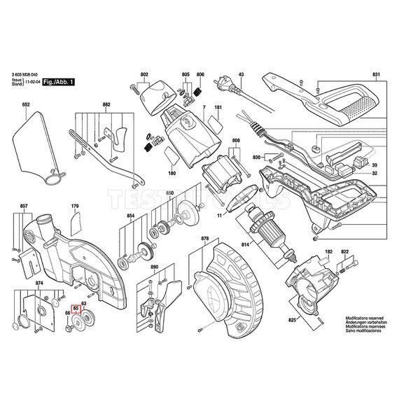 BOSCH PCM1800SD SPARE PART NUMBER 65 - LOCKING FLANGE