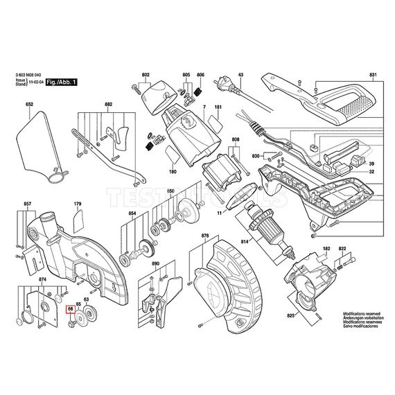 BOSCH PCM1800SD SPARE PART NUMBER 66 - SCREW