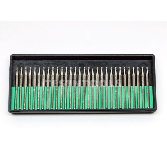 DESIC DIAMOND CARVING BURRS 30 PIECE 2MM BALL 120G 3.2MM SHANK