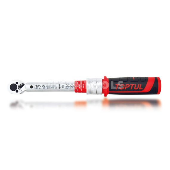 TOPTUL TORQUE WRENCH 1/4" DRIVE 5-25NM ANBV0803
