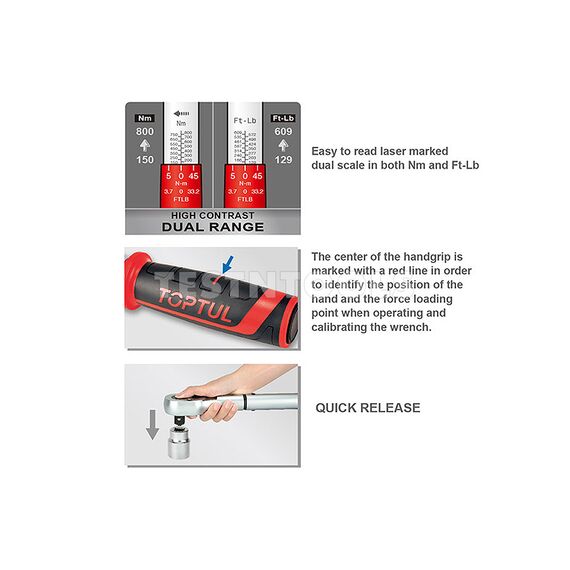 TOPTUL TORQUE WRENCH 3/4" DRIVE 200-1000NM ANBV24A0