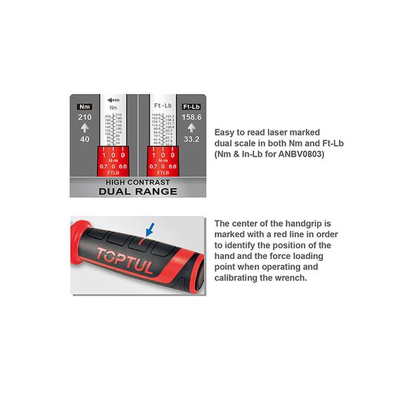 TOPTUL TORQUE WRENCH 3/8" DRIVE 20-110NM ANBV1211