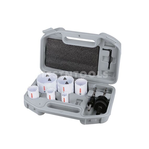 BOSCH BI-METAL HOLE SAW SET MULTI MATERIAL THREADED 20-64MM 9 PIECE