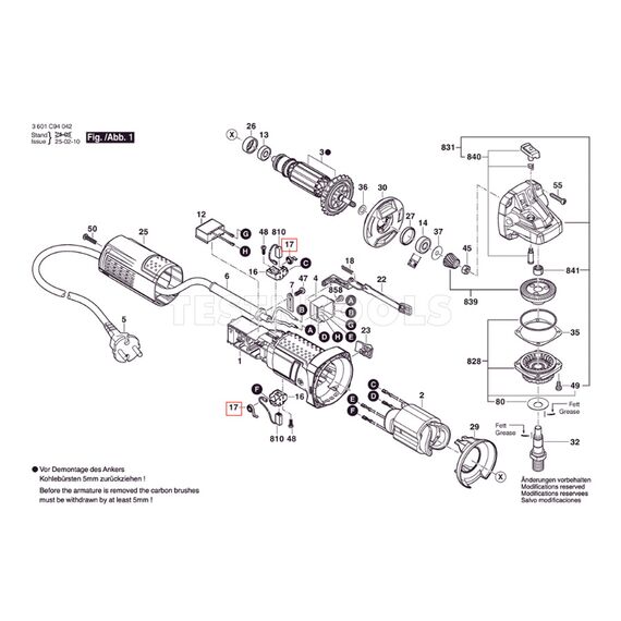 BOSCH GWS750-125 SPARE PART NUMBER 17 - SPIRAL SPRING