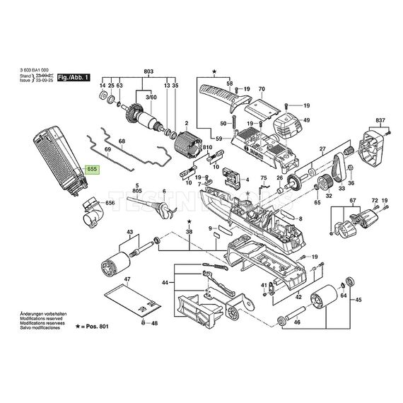 BOSCH PBS75AE SPARE PART NUMBER 655 - DUST CHAMBER