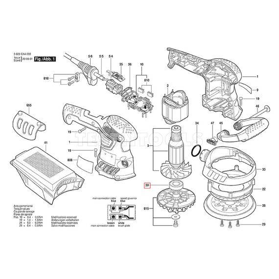 BOSCH PEX400AE FOR 3603CA4040 SPARE PART NUMBER 30 - RING BALL BEARING