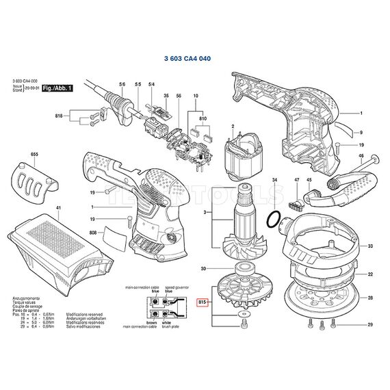 BOSCH PEX400AE FOR 3603CA4040 SPARE PART NUMBER 815 - FAN