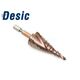 DESIC STEP DRILL SPIRAL FLUTE COBALT COATED 4-22MM, 3 DESIC STEP DRILL SPIRAL FLUTE COBALT COATED 4-22MM